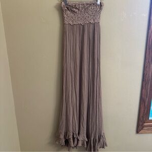Free People Adella Corset Women’s Hazelnut Maxi Dress Boho Small $128